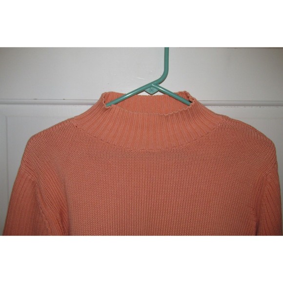 Talbots Womens Peach 100% Mercerized Cotton Mock Neck Long Sleeve Sweater Size M - Picture 2 of 6
